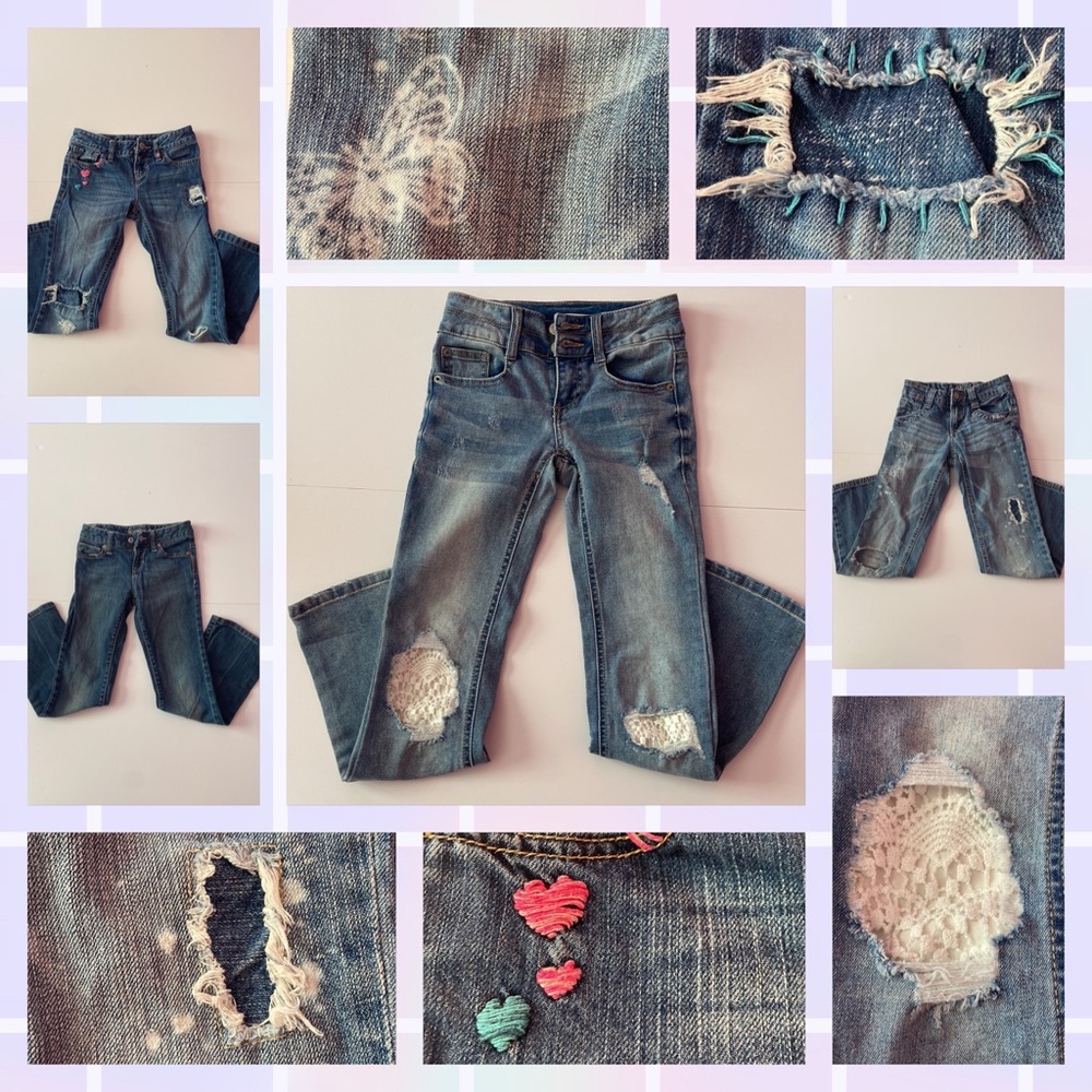 Size 7 Bootcut Bundle of 4  - Old Navy (3) & Mudd (1) - Embellished/Distressed